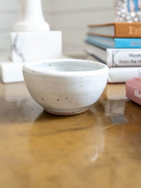 Handcrafted Stoneware Condiment Bowl White