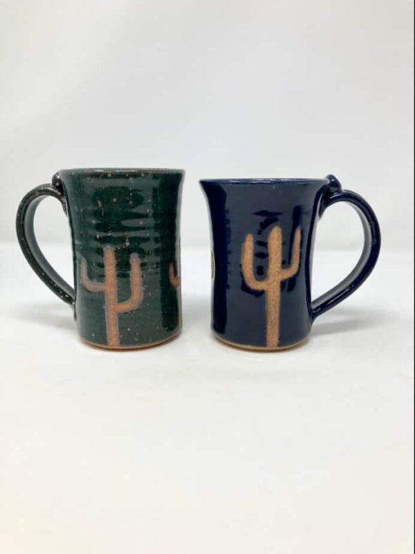 Made upon order cactus green and cobalt blue standard mugs