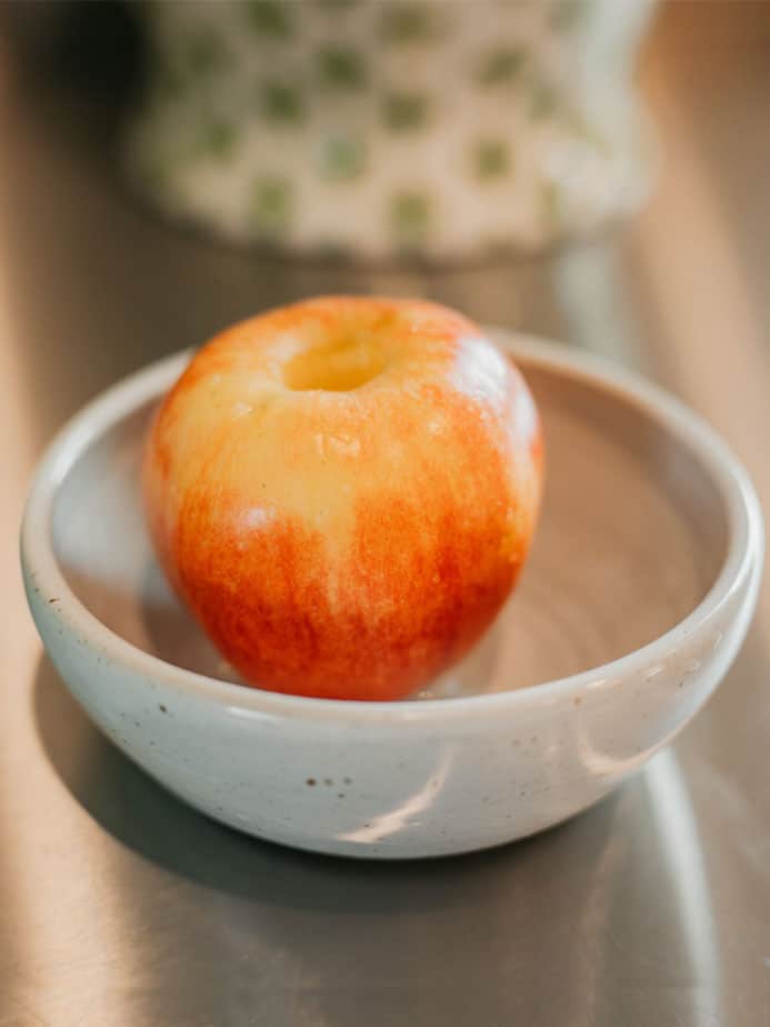 Artisan crafted stoneware apple baker