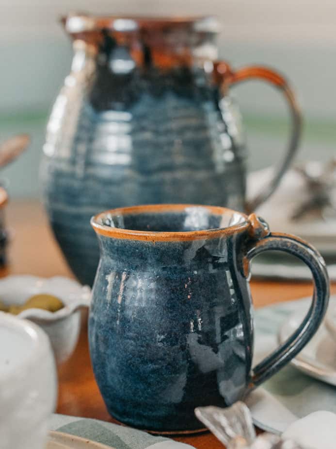 Handcrafted stoneware barrel mug